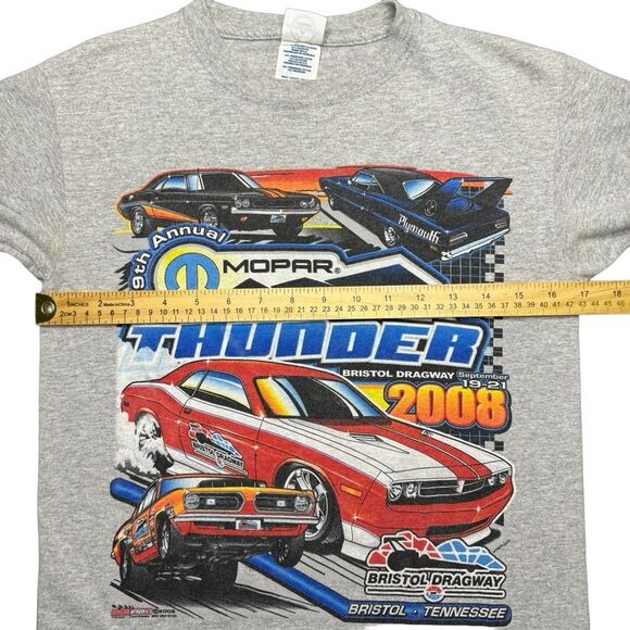 Mopar Thunder Bristol 2008 Men’s S Gray Graphic Print T Shirt Racing Cars - Picture 6 of 7